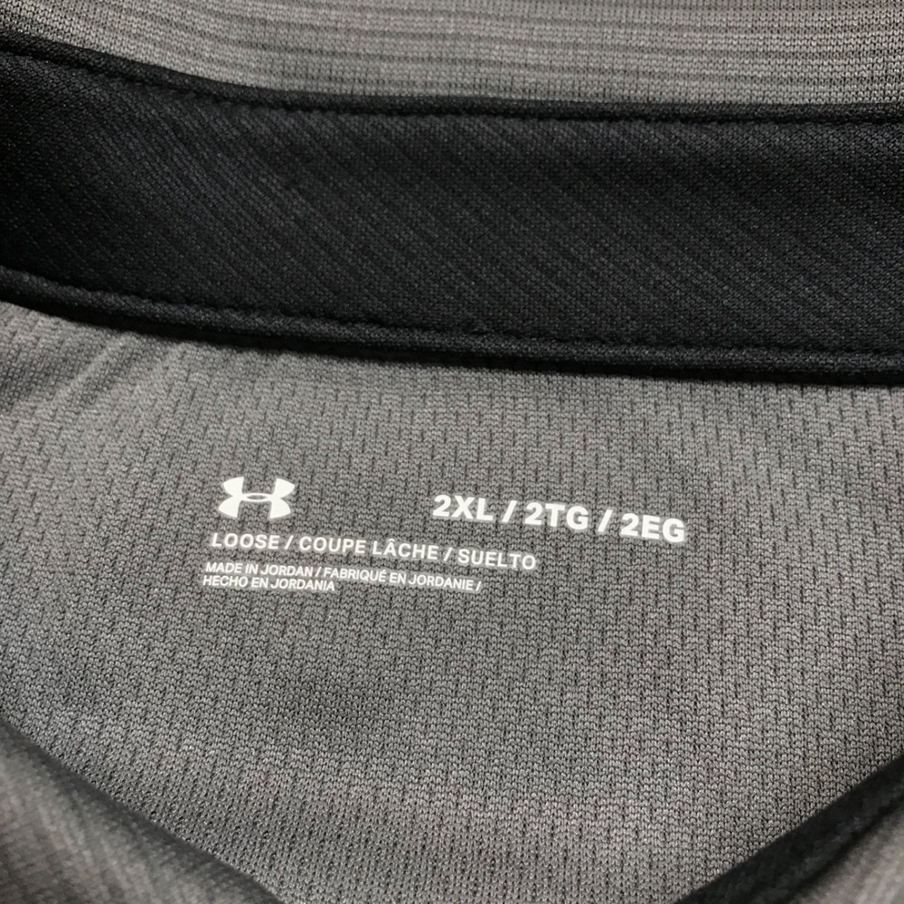 Under armour Polo Shirt Mens Size 2XL Gray Tech Golf Performance Short Sleeve UA - Picture 6 of 12
